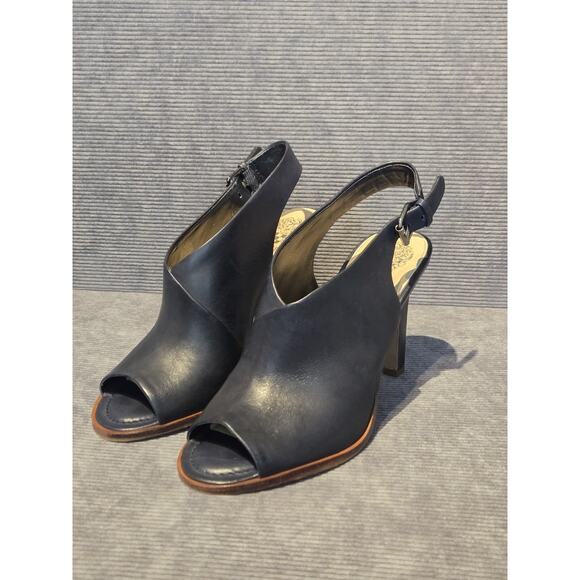 Vince Camuto Women's Leather Sandal Bootie Shoe 8M EU38.5 Navy. Very Good - Picture 1 of 13